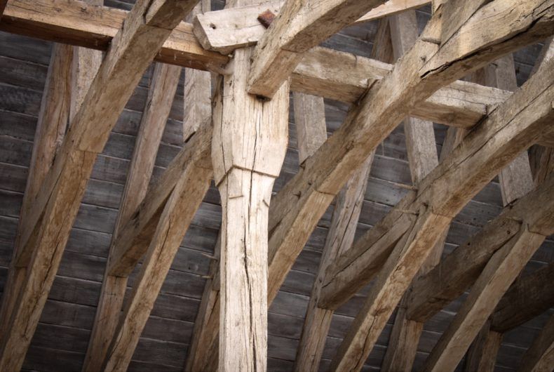 Timber joint in a historic roof structure